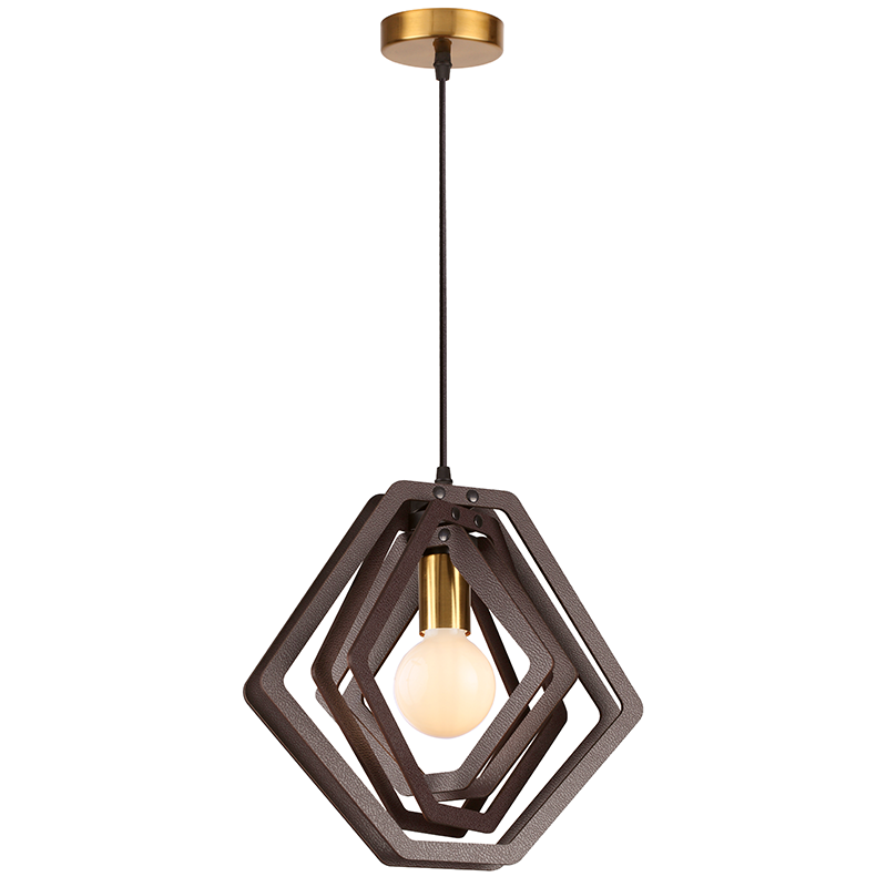 PENDANT LUMINAIRE 1ΧΕ27 DARK BROWN LEATHER MDF D34XH100CM TRITON ZM391P34WDL PENDANT LUMINAIRE 1ΧΕ27 DARK BROWN LEATHER MDF D34XH100CM TRITON ZM391P34WDL
