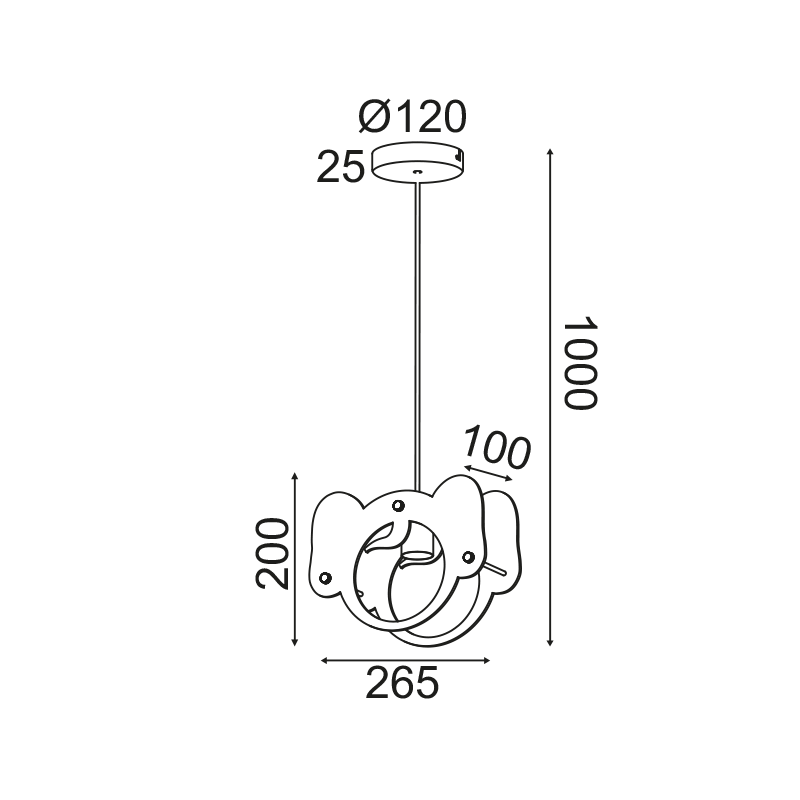 PENDANT LUMINAIRE 1ΧΕ27 ELEPHANT MDF 27X10XH100CM FARMA ZM431P27 PENDANT LUMINAIRE 1ΧΕ27 ELEPHANT MDF 27X10XH100CM FARMA ZM431P27