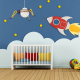 PENDANT LUMINAIRE 1ΧΕ27 SPACESHIP MDF D61XH100CM NASA ZM681P61