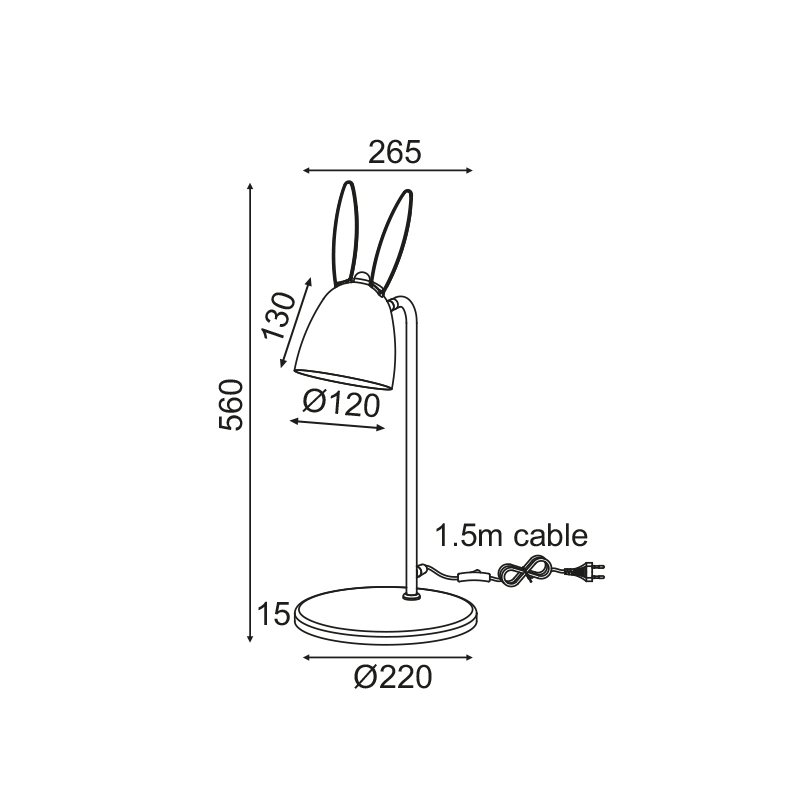TABLE LUMINAIRE 1ΧΕ27 PINK METAL 27X22XH56CM BUNNY ZM71T56P TABLE LUMINAIRE 1ΧΕ27 PINK METAL 27X22XH56CM BUNNY ZM71T56P