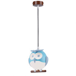 PENDANT LUMINAIRE 1XE14 BLUE PLASTIC OWL 15Χ13,5ΧΗ80CM KOKKA ZN160201PBL PENDANT LUMINAIRE 1XE14 BLUE PLASTIC OWL 15Χ13,5ΧΗ80CM KOKKA ZN160201PBL