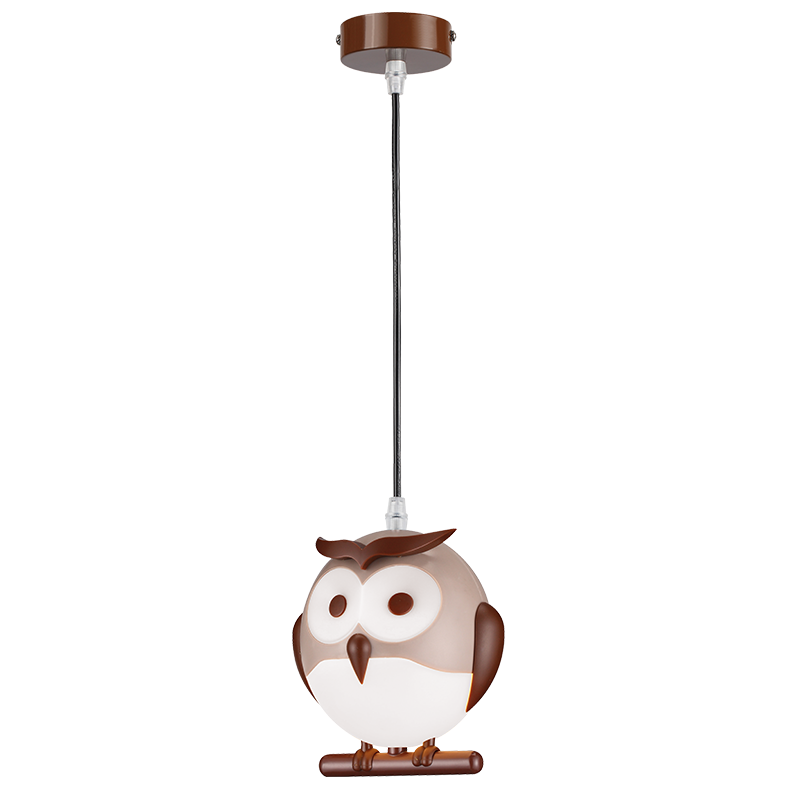 PENDANT LUMINAIRE 1XE14 BROWN PLASTIC OWL 15Χ13,5ΧΗ80CM KOKKA ZN160201PBR
