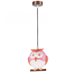 PENDANT LUMINAIRE 1XE14 PINK PLASTIC OWL 15Χ13,5ΧΗ80CM KOKKA ZN160201PP PENDANT LUMINAIRE 1XE14 PINK PLASTIC OWL 15Χ13,5ΧΗ80CM KOKKA ZN160201PP