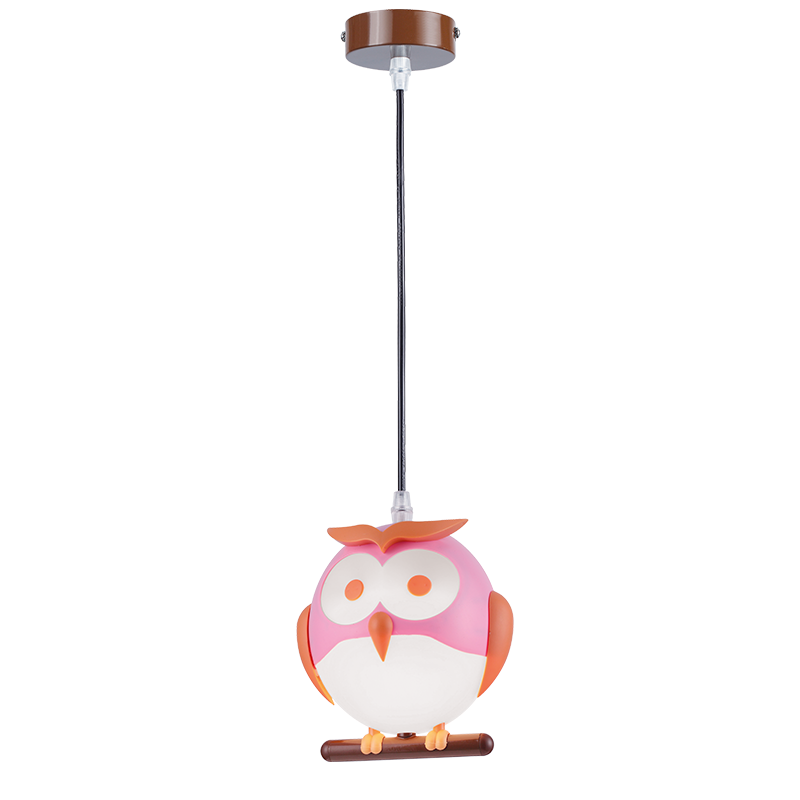 PENDANT LUMINAIRE 1XE14 PINK PLASTIC OWL 15Χ13,5ΧΗ80CM KOKKA ZN160201PP