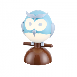 TABLE LUMINAIRE 1XE14 BLUE PLASTIC OWL 15Χ13,5ΧΗ23CM KOKKA ZN160201TBL