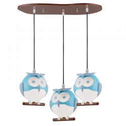 PENDANT LUMINAIRE3XE14 BLUE PLASTIC OWL 50Χ30ΧΗ100CM KOKKA ZN160203PBL PENDANT LUMINAIRE3XE14 BLUE PLASTIC OWL 50Χ30ΧΗ100CM KOKKA ZN160203PBL