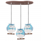 PENDANT LUMINAIRE3XE14 BLUE PLASTIC OWL 50Χ30ΧΗ100CM KOKKA ZN160203PBL