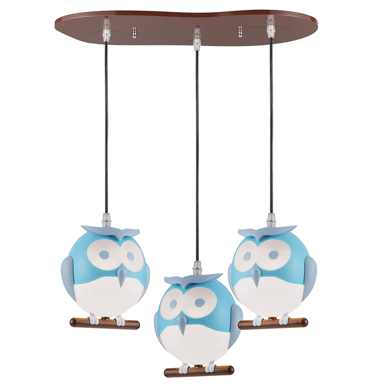 PENDANT LUMINAIRE3XE14 BLUE PLASTIC OWL 50Χ30ΧΗ100CM KOKKA ZN160203PBL PENDANT LUMINAIRE3XE14 BLUE PLASTIC OWL 50Χ30ΧΗ100CM KOKKA ZN160203PBL