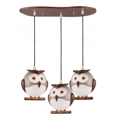 PENDANT LUMINAIRE 3XE14 BROWN PLASTIC OWL 50Χ30ΧΗ100CM KOKKA ZN160203PBR PENDANT LUMINAIRE 3XE14 BROWN PLASTIC OWL 50Χ30ΧΗ100CM KOKKA ZN160203PBR