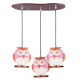 PENDANT LUMINAIRE 3XE14 PINK PLASTIC OWL 50Χ30ΧΗ100CM KOKKA ZN160203PP