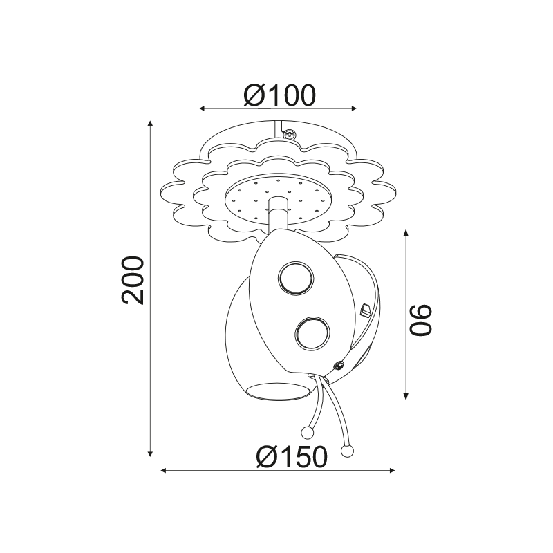 PHASING OUT WALL LUMINAIRE 1XE27 YELLOW METAL+PLASTIC+MDF BEE 15Χ20X15CM BEES ZN170161WY