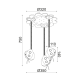 PHASING OUT PENDANT LUMINAIRE 3XE27 MULTICOLOR METAL+PLASTIC+MDF BEE Φ23ΧH75CM BEES ZN170163CRY