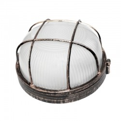WALL LUMINAIRE Ε27 Φ190 RUST WITH GRID HI5011R WALL LUMINAIRE Ε27 Φ190 RUST WITH GRID HI5011R