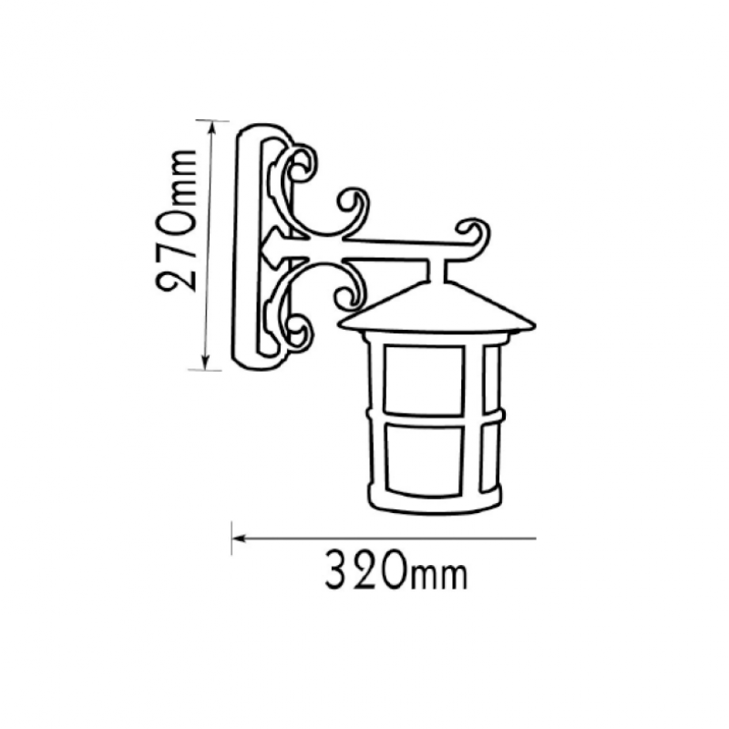 WALL LAMP GREY E27 HI6502