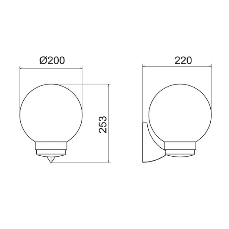 PLASTIC WALL GARDEN BLACK LUMINAIRE Φ200 Ε27 IP44 PLGM1B PLASTIC WALL GARDEN BLACK LUMINAIRE Φ200 Ε27 IP44 PLGM1B