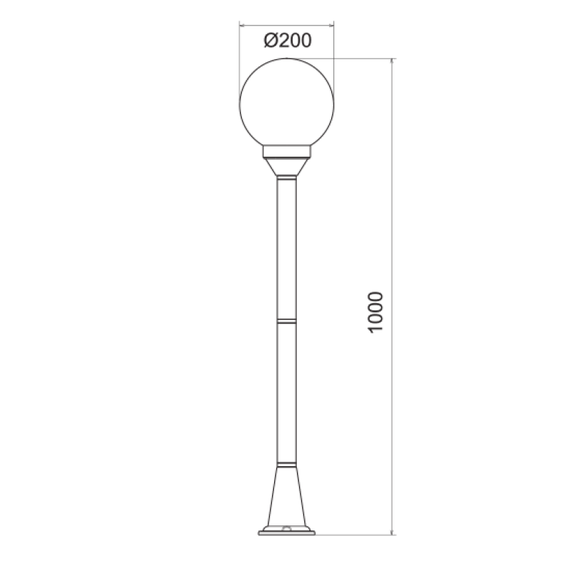 PLASTIC FLOOR GARDEN WHITE LUMINAIRE 100CM Φ200 Ε27 IP44 PLGM5W PLASTIC FLOOR GARDEN WHITE LUMINAIRE 100CM Φ200 Ε27 IP44 PLGM5W