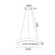 PENDANT LUMINAIRE LED 32W 2560LM 3000K WHITE METAL D40XH140CM KALLISTA V27LEDP40WH PENDANT LUMINAIRE LED 32W 2560LM 3000K WHITE METAL D40XH140CM KALLISTA V27LEDP40WH