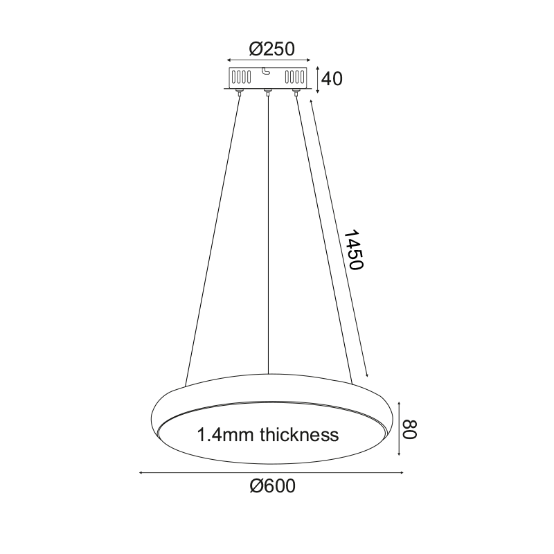 PENDANT LUMINAIRE LED 54W 4320LM 3000K WHITE METAL D60XH135CM KALLISTA V27LEDP60WH PENDANT LUMINAIRE LED 54W 4320LM 3000K WHITE METAL D60XH135CM KALLISTA V27LEDP60WH