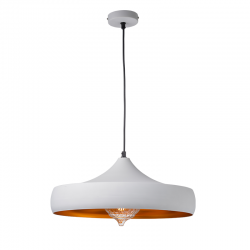 PENDANT LUMINAIRE 1ΧΕ27 METALIC WHITE/GOLD Φ46ΧΗ123CM CALIPHATE KS07961PWG PENDANT LUMINAIRE 1ΧΕ27 METALIC WHITE/GOLD Φ46ΧΗ123CM CALIPHATE KS07961PWG