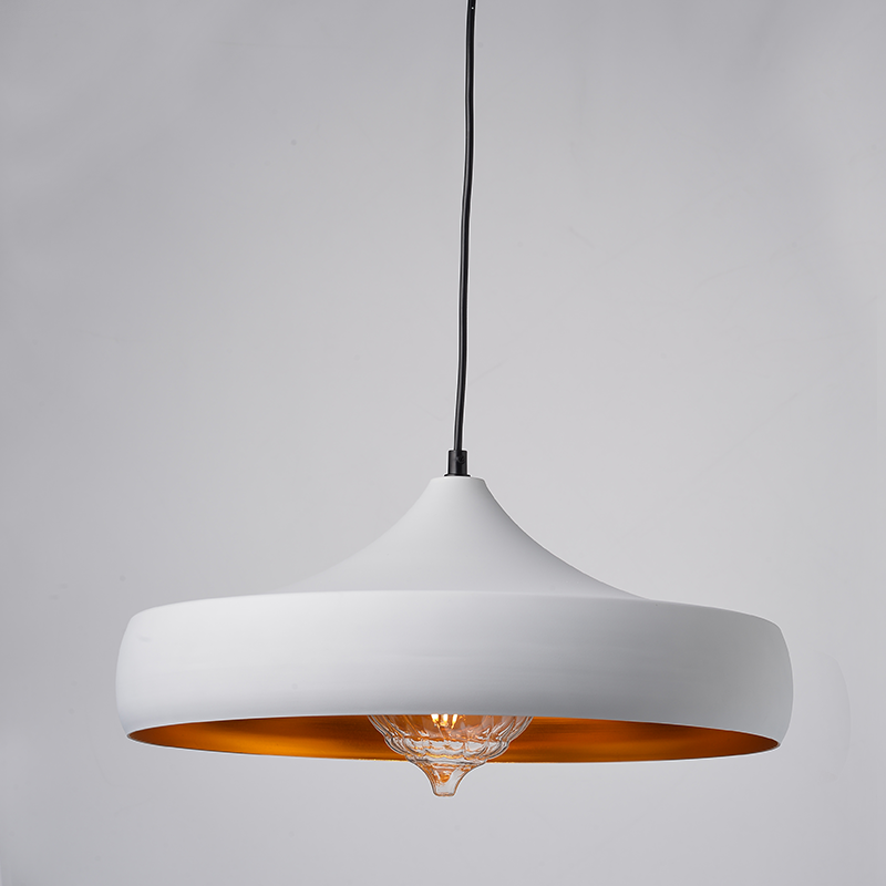 PENDANT LUMINAIRE 1ΧΕ27 METALIC WHITE/GOLD Φ46ΧΗ123CM CALIPHATE KS07961PWG