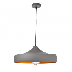 PENDANT LUMINAIRE 1ΧΕ27 METALIC GREY/GOLD Φ46ΧΗ123CM CALIPHATE KS07961PGG PENDANT LUMINAIRE 1ΧΕ27 METALIC GREY/GOLD Φ46ΧΗ123CM CALIPHATE KS07961PGG