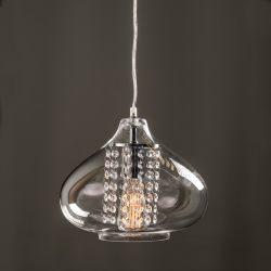 PENDANT CRYSTAL GLASS 1ΧE27 RIRI KS1259P1CH PENDANT CRYSTAL GLASS 1ΧE27 RIRI KS1259P1CH