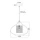 PENDANT CRYSTAL GLASS 1ΧE27 RIRI KS1259P1CH