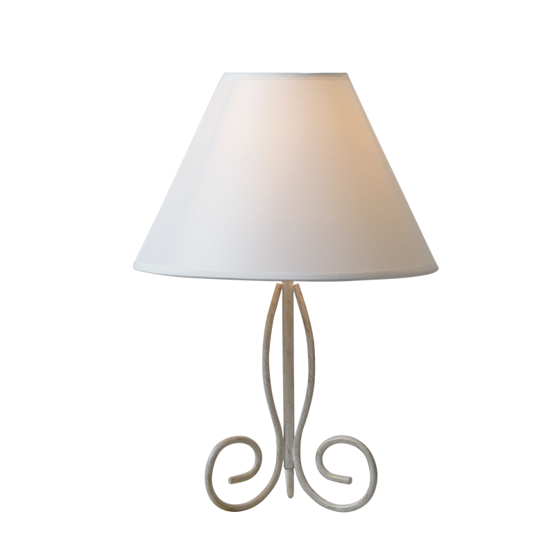 TABLE LAMP1XE14 PATINA METAL WHITE FABRIC SHADE ISMENE KS1007T1WG