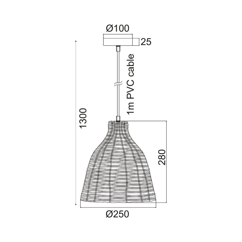 PENDANT 1ΧΕ27 BASKET Φ26ΧΗ120CM OIA KS182026P PENDANT 1ΧΕ27 BASKET Φ26ΧΗ120CM OIA KS182026P