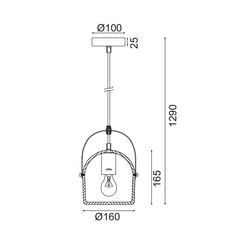 PENDANT 1ΧΕ27 BLACK CEMENT D16XH130CM CARAMELO KS411P16B PENDANT 1ΧΕ27 BLACK CEMENT D16XH130CM CARAMELO KS411P16B