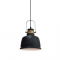 PENDANT METALIC BLACK 1ΧE27 + WOOD SHADE Φ22ΧΗ135CM ERNEST KS212622P