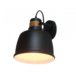 METAL LUMINAIRE 1XE27 Φ20CM BLACK AND WOOD ERNEST KS2126BW METAL LUMINAIRE 1XE27 Φ20CM BLACK AND WOOD ERNEST KS2126BW