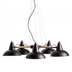 PENDANT METALIC 5XE27 BLACK SOLON KS2025P5BK