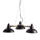 PENDANTMETAL BLACK 3ΧE27 with WOOD SOLON KS2025P3BK