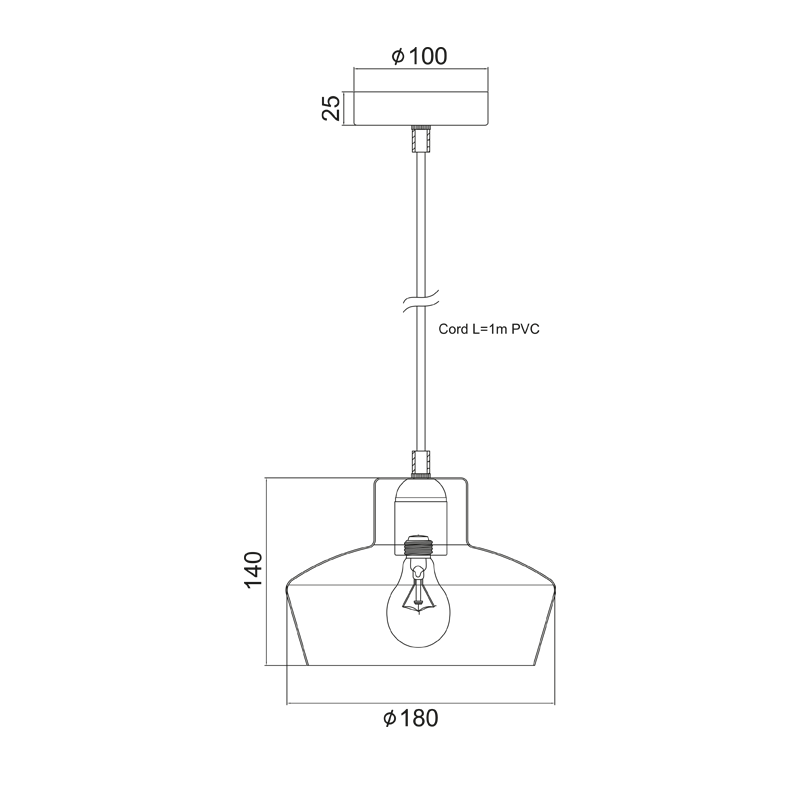 PHASING OUT BELL BRASS D20CM 1ΧE27 METALIC BAHAMAS KS1447P1CP
