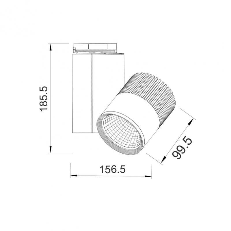 WHITE LED TRACK LIGHT 30W 6000K 2WIRES 36° 2300LM 230V Ra80 BIENAL3060W2