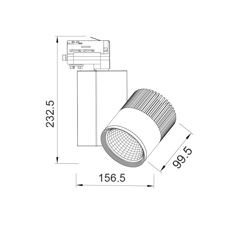 WHITE LED TRACK LIGHT 30W 6000K 4WIRES 36° 2300LM 230V Ra80 BIENAL3060W4 WHITE LED TRACK LIGHT 30W 6000K 4WIRES 36° 2300LM 230V Ra80 BIENAL3060W4