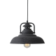 METALLIC BELL 1XE27 BLACK WITH WHITE STAMPS D31XH23CM GAIA KS184331BW