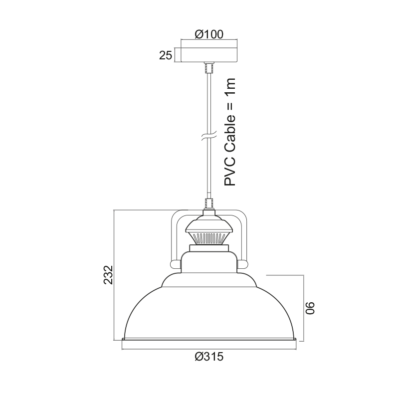 METALLIC BELL 1XE27 BLACK WITH WHITE STAMPS D31XH23CM GAIA KS184331BW