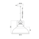 METALLIC BELL 1XE27 BLACK WITH WHITE STAMPS D31XH23CM GAIA KS184331BW