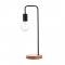 TABLE LAMP 1ΧΕ27 BLACK METALLIC WITH WOOD Φ18XH48cm NAXOS KS1755BWD