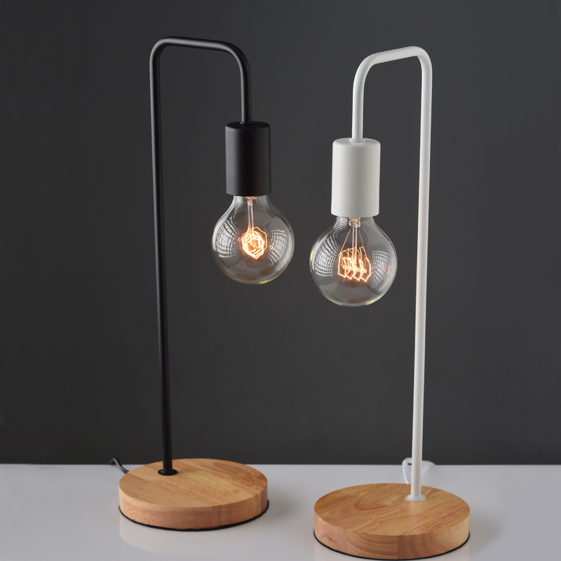 TABLE LAMP 1ΧΕ27 BLACK METALLIC WITH WOOD Φ18XH48cm NAXOS KS1755BWD