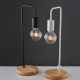 TABLE LAMP 1ΧΕ27 BLACK METALLIC WITH WOOD Φ18XH48cm NAXOS KS1755BWD