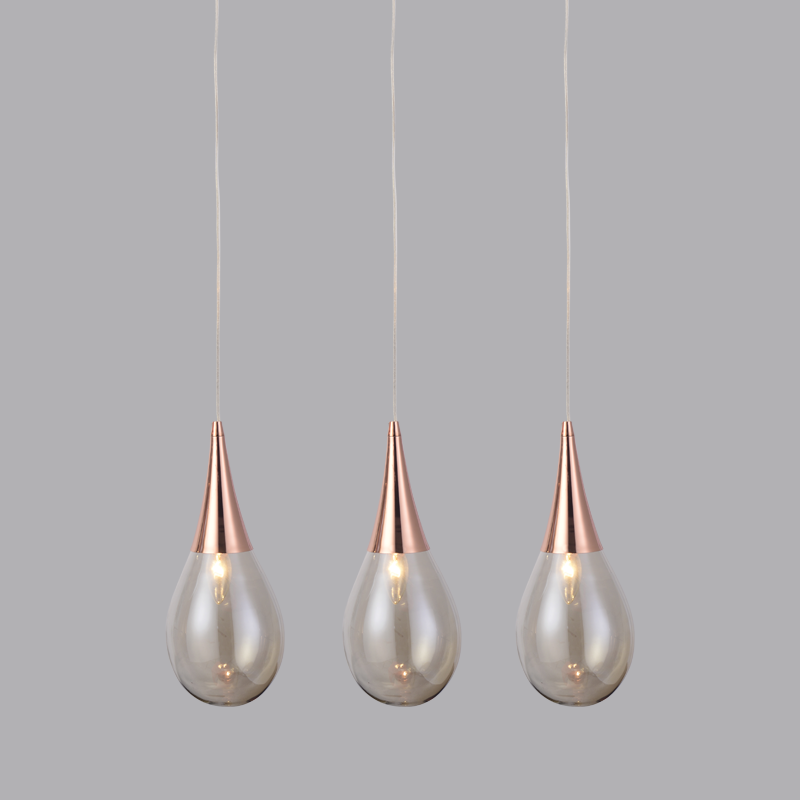 PENDANT GLASS 3XE14 CHROME BALLS ATENA OD53423SCP