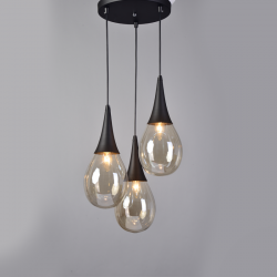 PENDANT GLASS 3XE14 AMBER BALLS ATENA OD53423RBK PENDANT GLASS 3XE14 AMBER BALLS ATENA OD53423RBK
