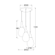 PENDANT GLASS 3XE14 AMBER BALLS ATENA OD53423RBK PENDANT GLASS 3XE14 AMBER BALLS ATENA OD53423RBK