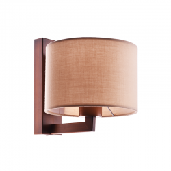 WHITE METAL WALL LIGHT WITHE MOKA SHADE CIRCE OD5612WD WHITE METAL WALL LIGHT WITHE MOKA SHADE CIRCE OD5612WD