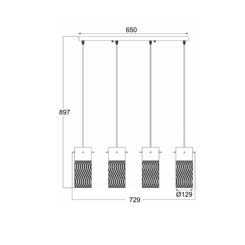 PENDANT TRACK GLASS 4XΕ14 DALI FW50504 PENDANT TRACK GLASS 4XΕ14 DALI FW50504