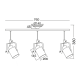 PHASING OUT CEILING 3XE27 METAL WHITE GOLD PATINΑ 17X76XH38CM POMPEII OD61013AW