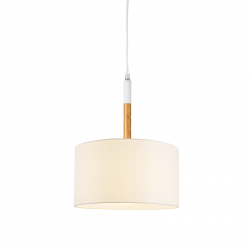 PENDANT 1ΧΕ27 METAL WHITE/ ABAZOUR+WOOD COLOR Φ25ΧΗ120CM YASMINE OD650825PWH PENDANT 1ΧΕ27 METAL WHITE/ ABAZOUR+WOOD COLOR Φ25ΧΗ120CM YASMINE OD650825PWH